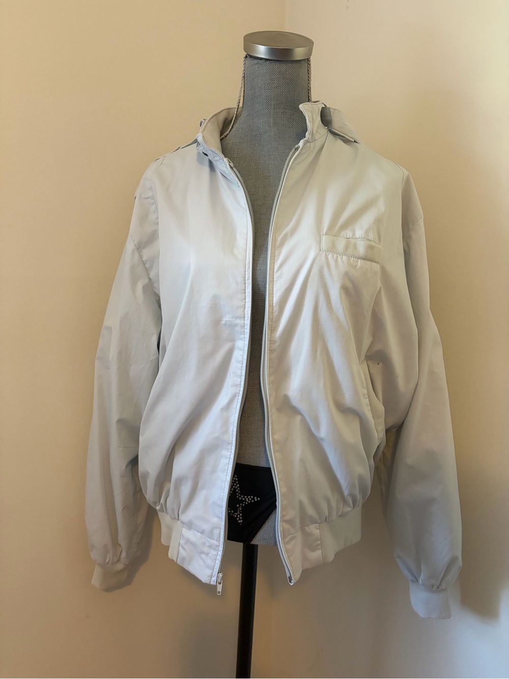 Rare 80s Vintage Marvel Productions Spider-Man Light Blue Gray Bomber Jacket - Picture 2 of 9